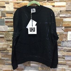 LES HOMMES URBAN Sweatshirt with mosaic foil Print